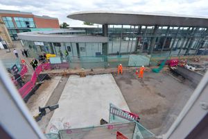 The view from one of the hotel rooms