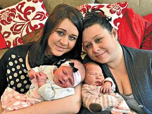 Supporting image for story: Special deliveries are double joy for sisters