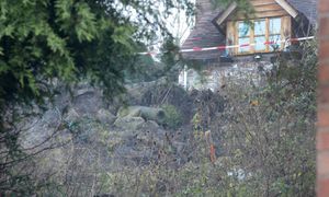 The scene of the landlslip