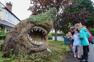 A giant shark scaregrow provided the scare-factor at the festival