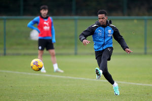 Grady Diangana takes aim at goal (Photo by Adam Fradgley/West Bromwich Albion FC via Getty Images).