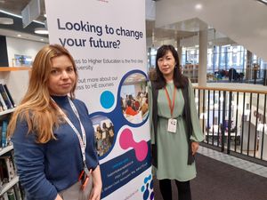 Lynn Anslow-Green, access to HE programme manager, left, with Shirley Steer, Learn Telford promotions officer at Southwater Library. Picture: LDRS