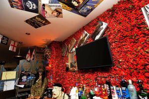 The Don Bar in Stockton on Tees has 70,000 poppies glued to the walls and ceiling