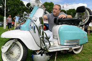 Ade Shaw on his 1963 Lambretta at last year's scooter jam