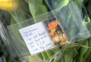 One of the tributes at the scene