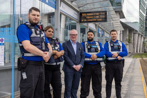 Patrol team from left: - Lee Clarke, Esha Sheemar, Mayor Richard Parker, Mohammed Naqshbandi and Nikodem Szewczyk. PIC: West Midlands Combined Authority