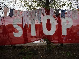 Supporting image for story: Police probe suspected hate crime after paint thrown on north London building