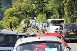 Roads up to Pistyll Rhaeadr have been gridlocked. Photo: Marcin Michałek