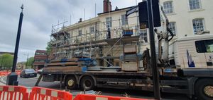 The area along North Street has remained closed off while work continues