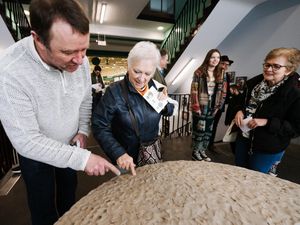 Supporting image for story: People make their mark on new Shropshire Covid memorial sculpture