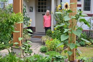 Gardener Sue Griffiths at her home in Wem, which will be open for the National Garden Scheme this Sunday