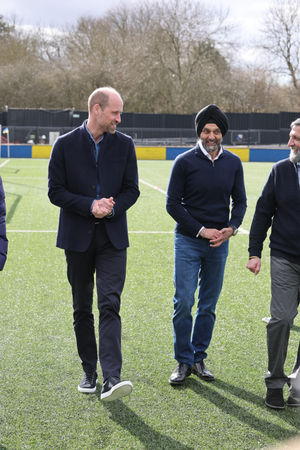 The Prince of Wales during a visit to a referee training course at Sporting Khalsa FC in Willenhall