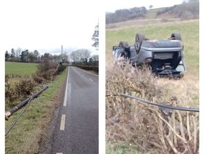 Supporting image for story: Driver 'lucky to escape with no injury' after car flips in south Shropshire
