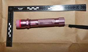 A "10,000-volt" stun gun disguised as a torch, found among an arsenal of weaponry inside Thomas Kavanagh's "fortified" mansion home. Photo: National Crime Agency/PA Wire