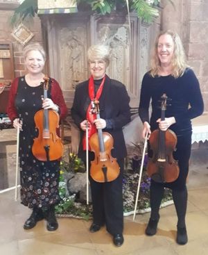 Performing at Shrewsbury Abbey were (from left) Dr Jane Park, Georgia Vale and Helen Schilsky