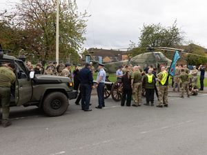 On Tuesday, the team were welcomed to RAF Shawbury as they made their way towards Shrewsbury. Picture: Military vs Cancer/Dave Granger
