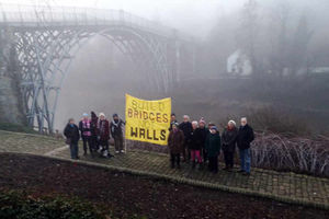 The group with their banner