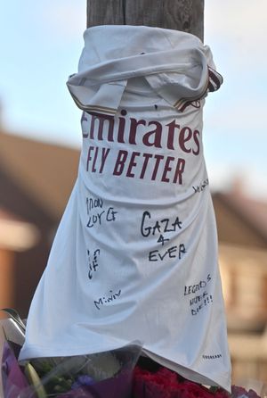 An Arsenal jersey signed by friends