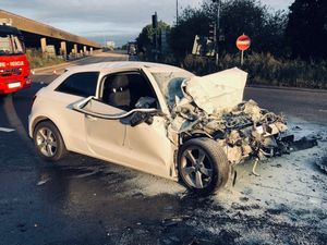 Supporting image for story: Stolen Audi destroyed in lorry crash after M6 police chase