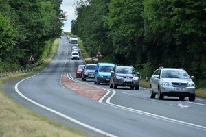 A farm vehicle lost its wheel on the A5 next to the West Felton turn by Oswestry