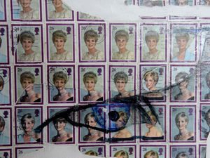 Supporting image for story: Artist Pete creates Prince Harry artwork using stamps featuring Princess Diana