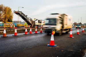 The roadworks at Shawbirch Roundabout