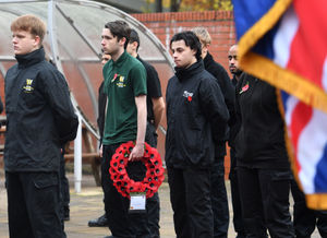 The Remembrance service at City of Wolverhampton College 