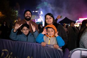 A family enjoying the entertainment.