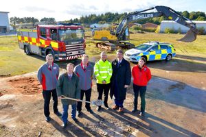 Superintendent Jim Baker in the hi-vis jacket next to West Mercia Police and Crime Commissioner John Campion