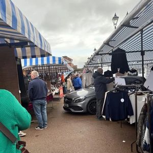 Traders had to work around a car that was parked in Market Square, Ludlow. Picture: Ludlow Town Council