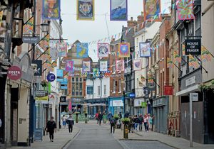 Shrewsbury's High Street is currently closed to cars during the day