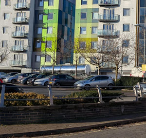 One of the water tankers providing fresh water to the residents