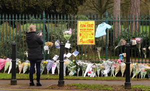 Flowers left outside West Park, which was closed for a week after Viktorija's death