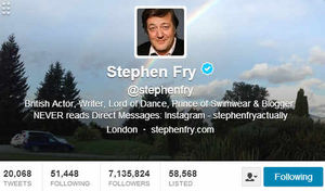 Stephen Fry's Twitter account