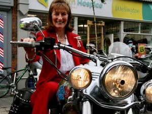 Supporting image for story: Shropshire's Lord Lieutenant revs up at Wellington bike festival