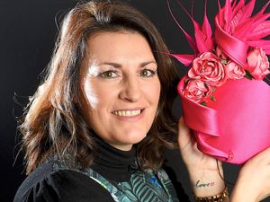 Supporting image for story: Well, fancy hat! Oldbury's Kerry Jane Aston designs eye-catching headwear for top events