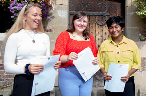 Moreton Hall students Charlotte Brown, Abby Watkinson and Simran Sajan