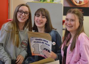 Mia Oakley, Amelia Heath and Jess Griffiths at Belvidere School