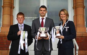 Callum Rigby, Jimmy Anderson and Charlotte Edwards