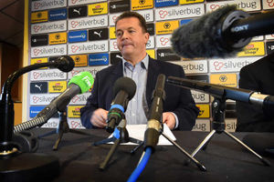 Jez Moxey faces the media in October after Morgan's shock departure