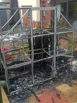 A greenhouse was ruined in another fire