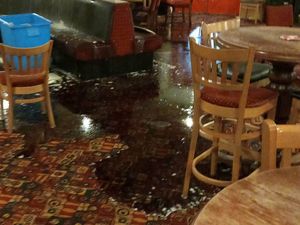 Supporting image for story: Watch: Water rushes through ceiling at Tipton social club amid heavy storms