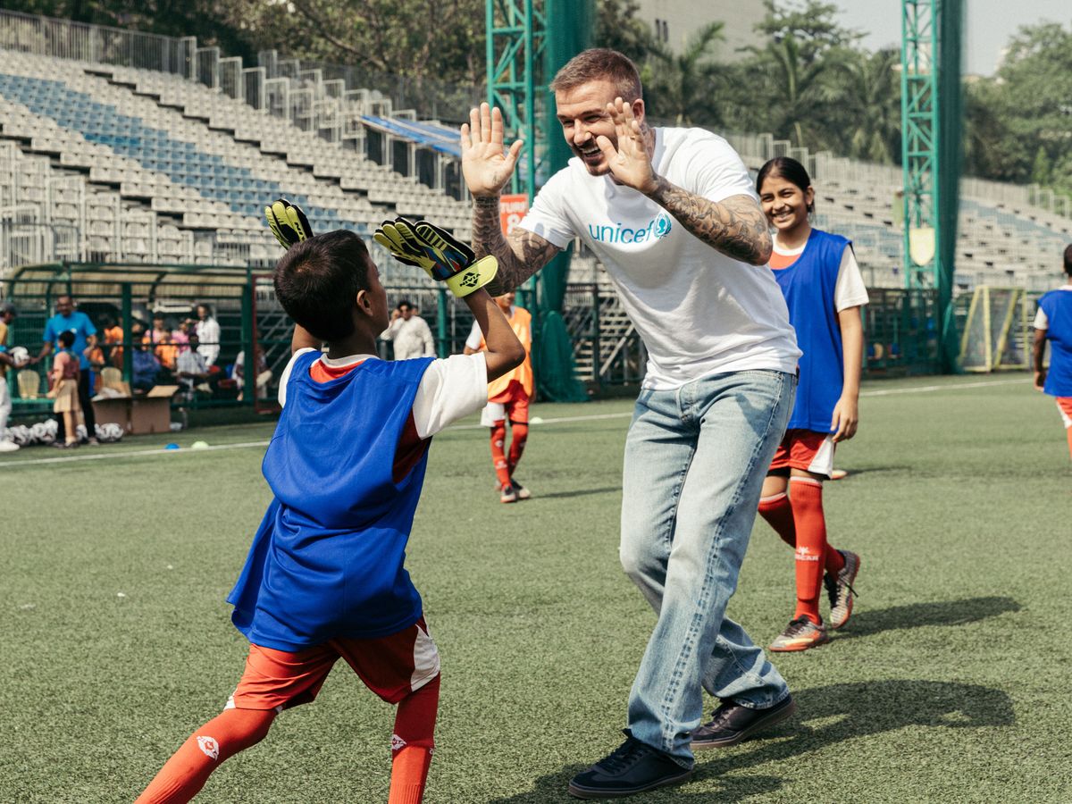 David Beckham &lsquo;humbled&rsquo; by children met in first Unicef trip since knighthood