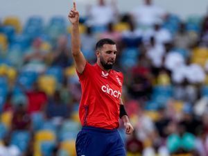 Saqib Mahmood celebrates a wicket