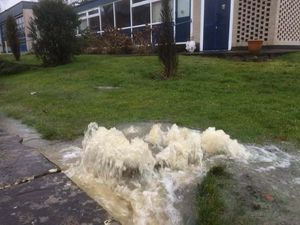 Steve Evans took this photo of water coming out of a manhole at Oswestry fire station