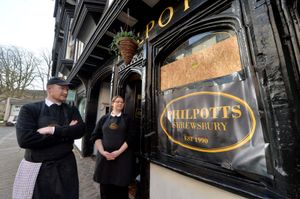 Marija Tidyman and Patrick Cronin of Philpotts which had its window smashed