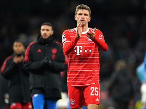 Thomas Muller claps the Bayern Munich fans