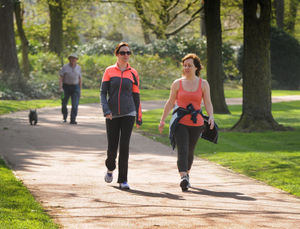 Sisters-in-law Terina Smith-Round and Julie Round return to their routine of a regular speed walk around Wolverhampton’s West Park