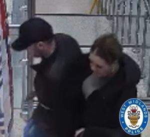 Two of three people spotted in a Dudley supermarket that police want to speak to following a robbery
