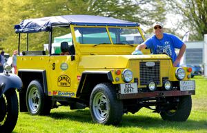Andy Jones from Gronnant with a 1979 Land Rover, formerly a Military Police Vehicle in Saudi Arabia